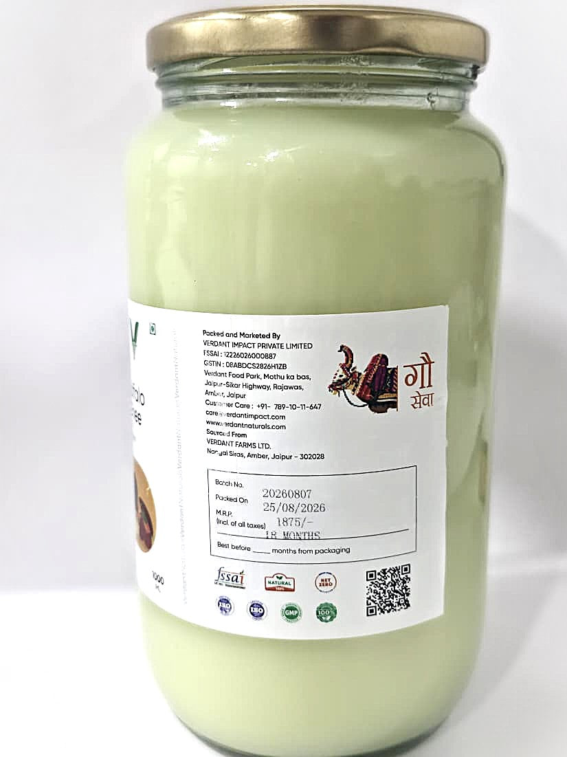 Verdant Naturals Murrah Buffalo Bilona Ghee 1000ml